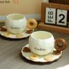 Biscuit Ceramic Mug Coffee Cup and Dish Set Milk Tea Cup Breakfast Cups Water Cup Afternoon Tea Mug Juice Cups Milk Mugs Teacup