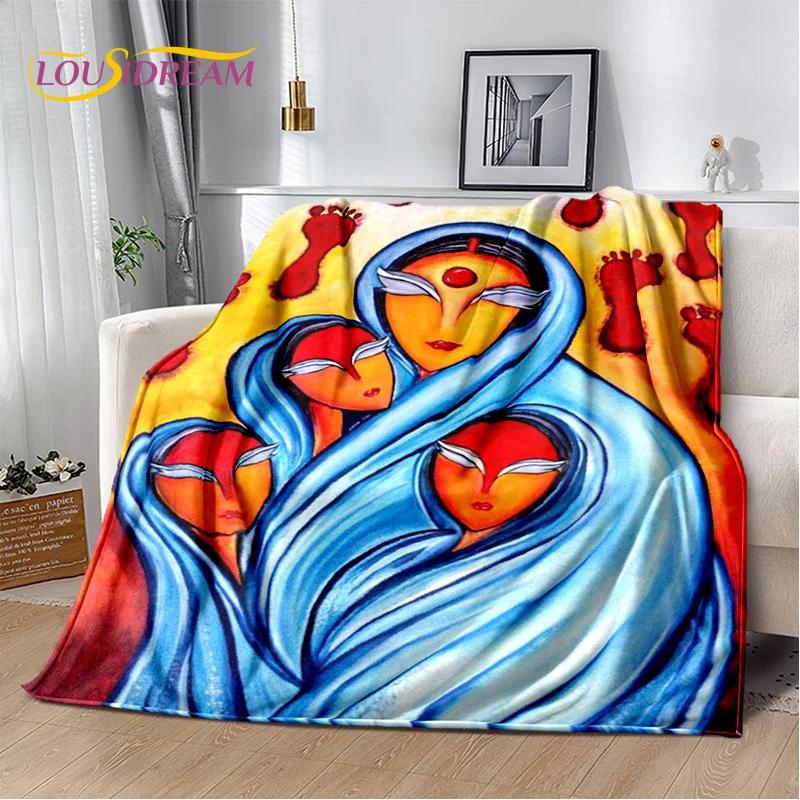 Classics Cartoon Africa Ethiopian Painting Art Blanket,Soft Throw Blanket for Home Bedroom Bed Sofa Picnic Office Travel Cover