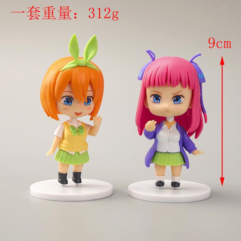 5pcs/Set Q Version Japanese Anime The Quintessential Quintuplets Action Figure PVC Material Model Dolls Toy Collect Ornaments Do