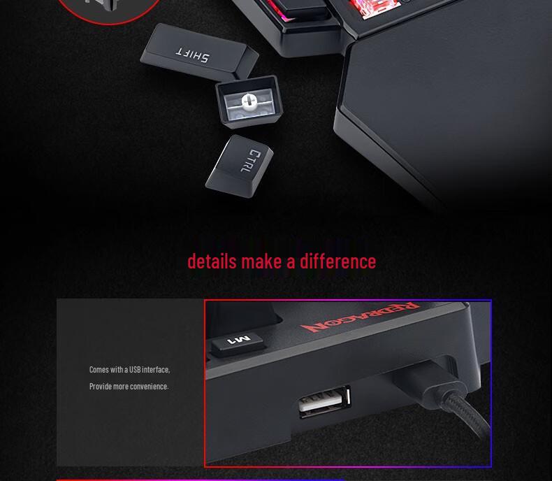 Redragon K585 Dual-Mode Hot-Swappable Mechanical Gaming Keypad with Onboard Macro Programming