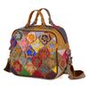 Wind Leather Handbag Messenger Bag Hand-Spliced Flower Women'S Bag Colored Rhombus Leather Small Square Bag Women'S Bag