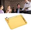 2pcs Floral Decor Food Service Tray European Gold Serving Tray Rectangular Serving Tray For Party