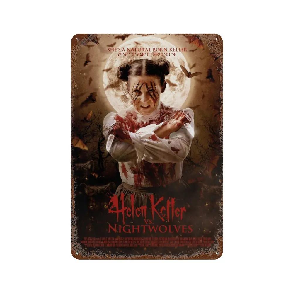 Poster Film Horror Clasic Placă Metalică Ruginită Retro Decorativă Bar Peștera Omului Garaj Club Semn Metalic Decor de Perete