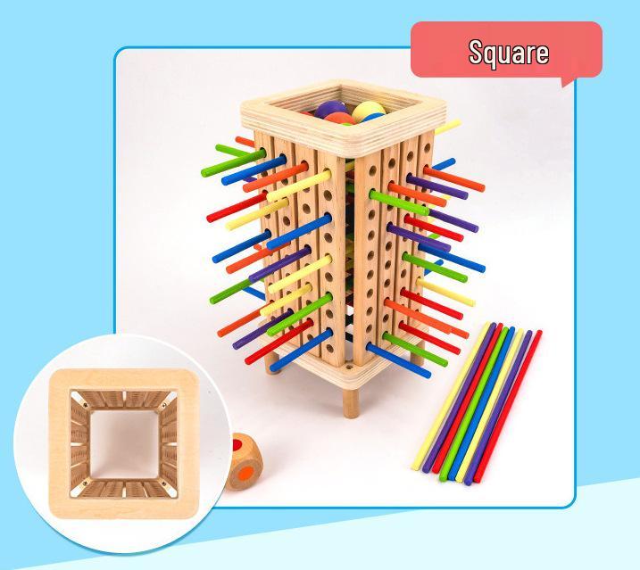 Early Education Wooden Pick-Up Sticks: 3-in-1 Color Recognition, Parent-Child Interaction, and Balance Table Game.