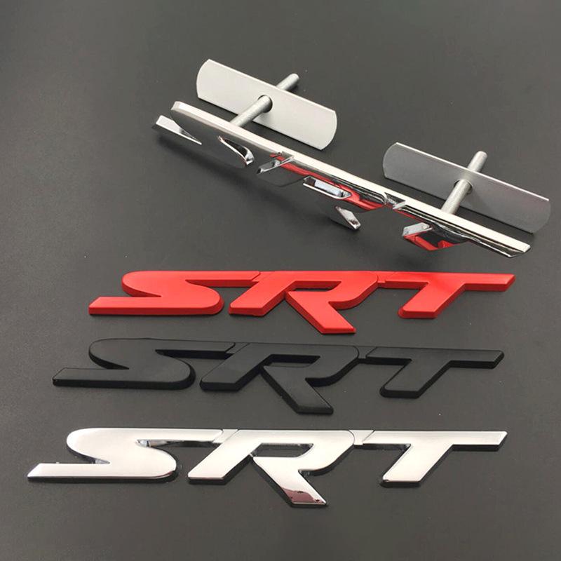 

Эмблема Dodge SRT из металлической сетки с винтами - Персонализированная наклейка на автомобиль Red SRT Grille Emblem