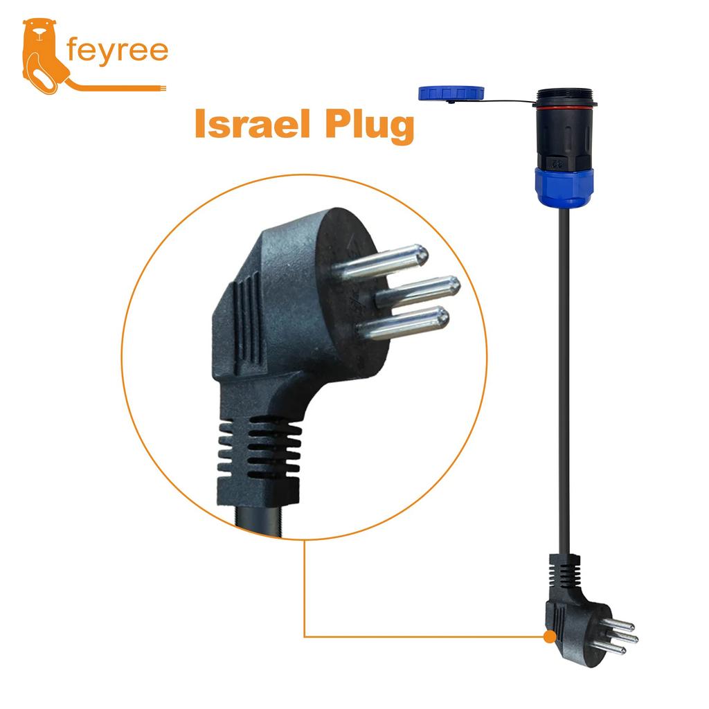 Feyree 7kW Portable EV Charger Replaceable Power Side Plugs Compatible with Multi-Country Charging Standard for Universal Use