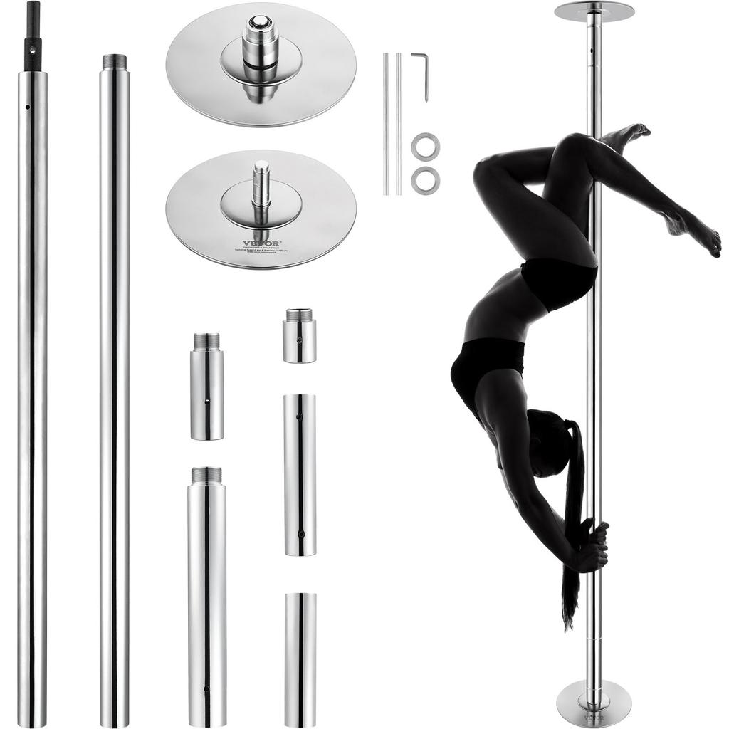 VEVOR Professional Dancing Pole, Spinning Static Dancing Pole Kit, Portable Removable Pole, 45mm Heavy-Duty Stainless Steel Pole
