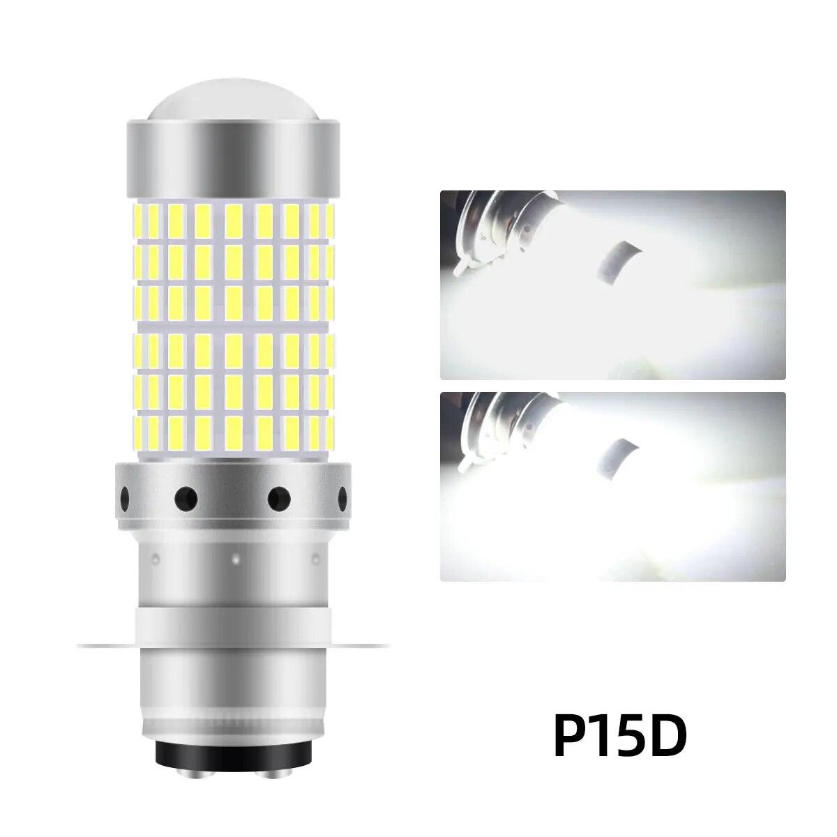 

1PCS H4 P15D BA20D Motorcycle Headlight Bulbs 144 SMD Super Bright White 12v LED Headlamp Fog Light Spotlight Play and Plug