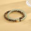 PANJBJ 925 Sterling Silver Hotan Jade Bracelet for Women Sandalwood Wood Asymmetric Double Layer Ethnic Jewelry Gift Dropship