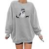 Hallowmas Ghost Print Long Sleeve Sweatshirt Women Crew Neck Oversized Pullover Top