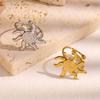 Stainless Steel Retro Irregular Sun Flower Rings for Women Men Exaggerated Geometric Design Adjustable Rings Jewelry Wholesale