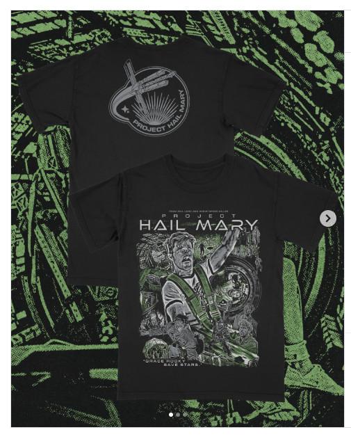 Project Hail Mary Movie Poster Shirt 2Sided S5XL Cotton Tee For Men NZ1837 Unisex T-Shirt XXXL