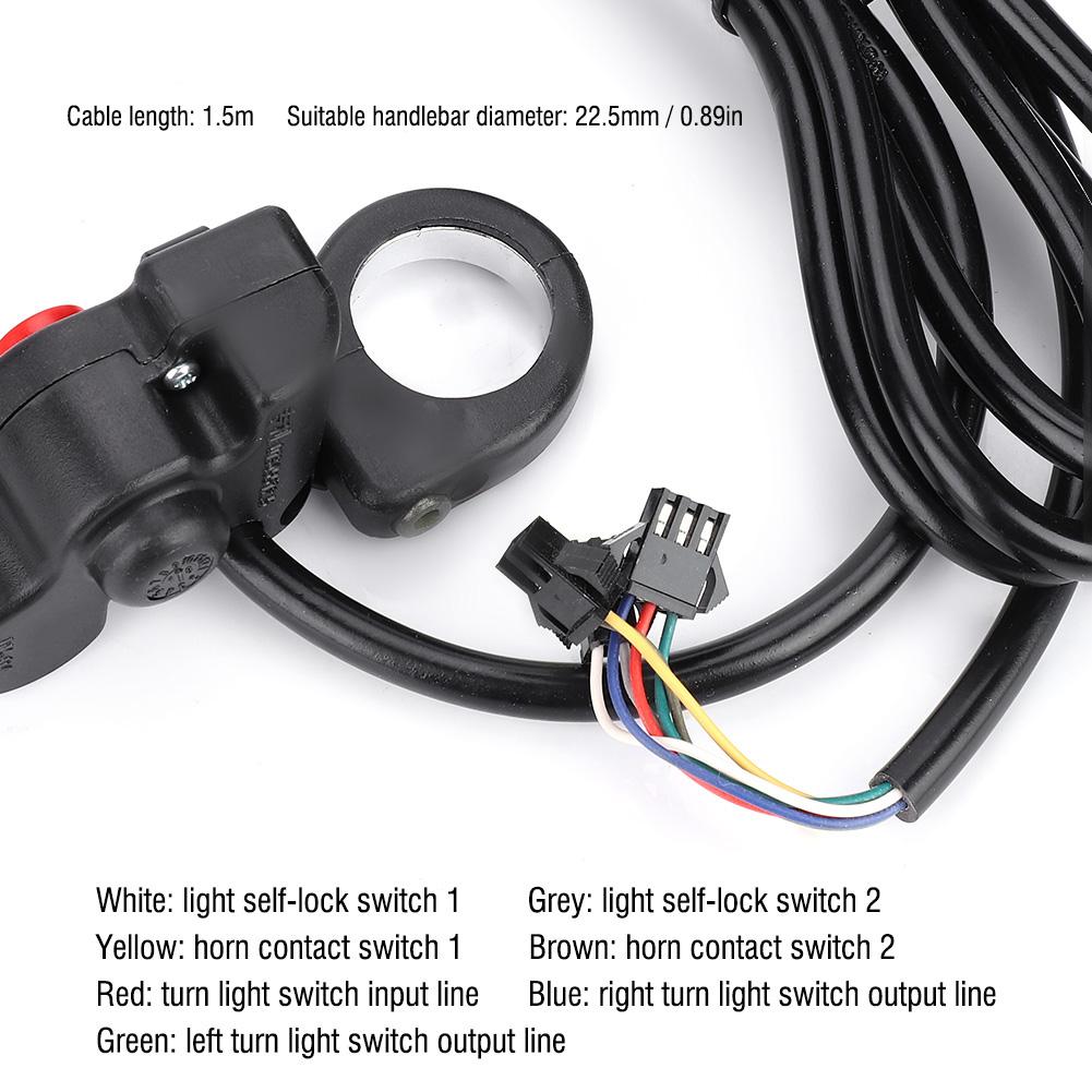 3 In 1 Horn, Hdlight, Turn Signal Button for Electric , Mountain Bike, Scooter