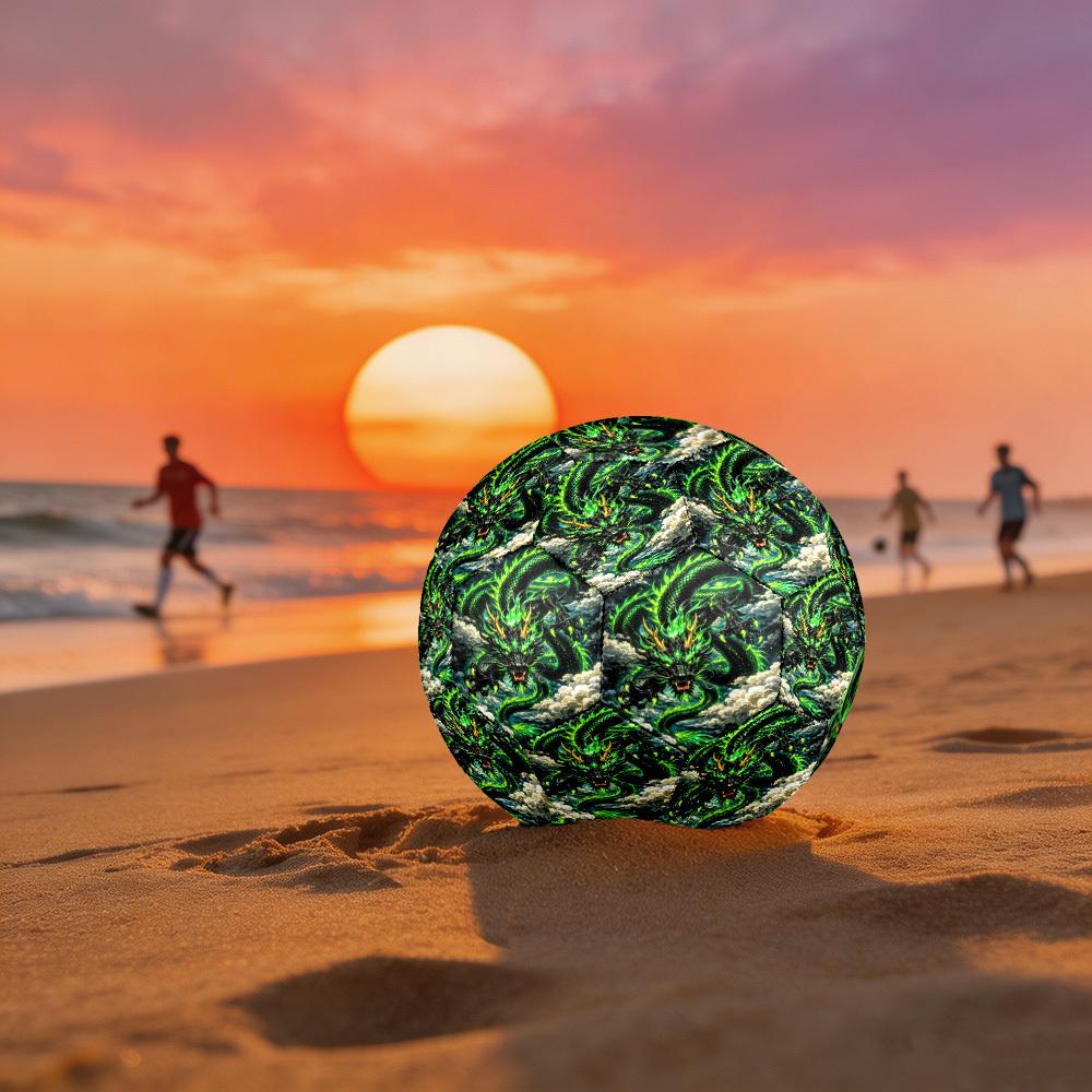 1pc Green Dragon Sky Theme Soccer Ball Football, Size 5, Lightweight PVC, Outdoor Training Soccer Ball,Gift C6546
