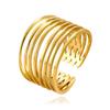 Elegant Minimalist Geometric Open Ring - Adjustable Titanium Steel Jewelry for Women