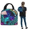 Colorful Peacock Feather Insulated Lunch Bag for Women Kids Portable Food Boxes Thermal Lunch Box Tote