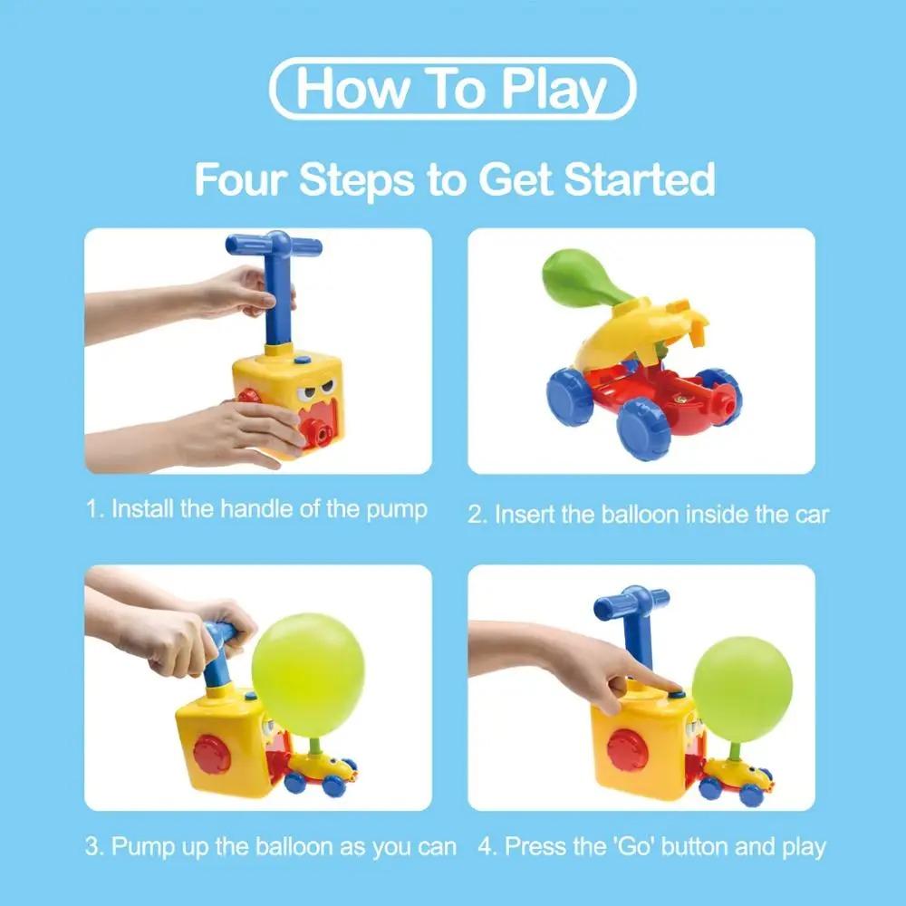 NEW Rocket Balloon Launch Tower Toy Inertia Air Power Balloon Car Science Experimen Puzzle Funny Educational Toys For Children