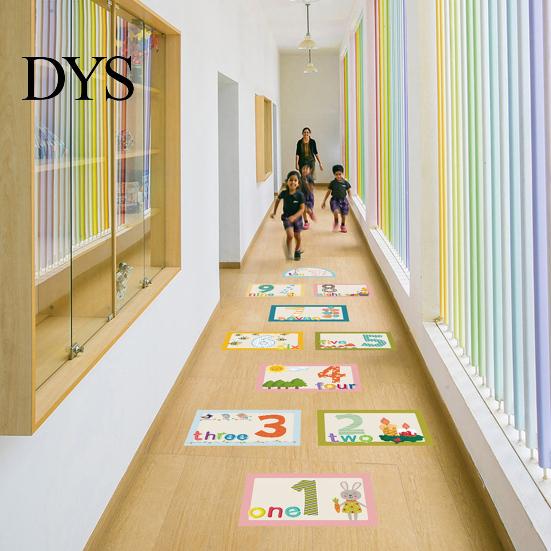 Educational Floor Decals for Kids Number Hopscotch Stickers, English & Numbers Learning Removable Stickers Classroom Game Mat, Colorful Self-Adhesive