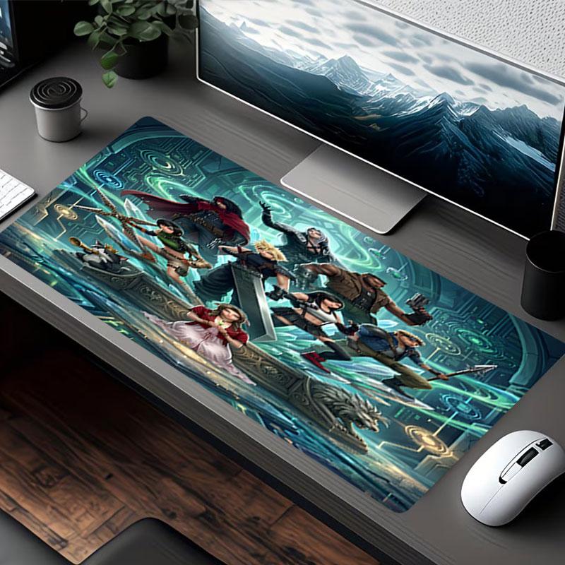 Final Fantasy Print Musematte, for Tastaturmatte Bærbar PC-matte for Kontor Hjemmebruk, Skrivebordsdekorasjon, Perfekt Bursdagsgave for Spillere