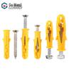 Yellow Fish Plastic Expansion Tube/Screw Set (6/8/10) - Includes Anchors, Self-tapping Screws, and Rubber Plugs.