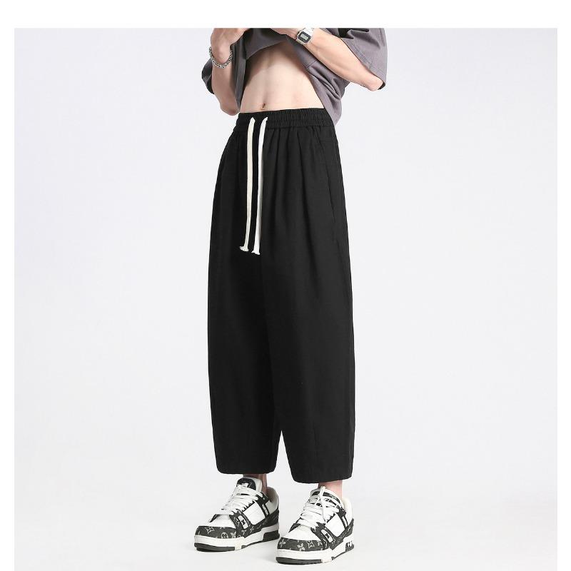 

Men s pure cotton casual pants versatile casual trousers men s spring and autumn new men s straight trendy loose pants men 2XL