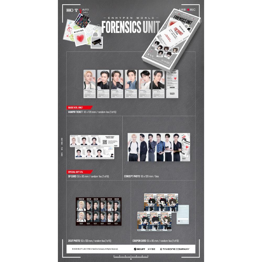 Pre-order ENHYPEN World Coupon Card Collection FORENSICS UNIT Basic Ver.