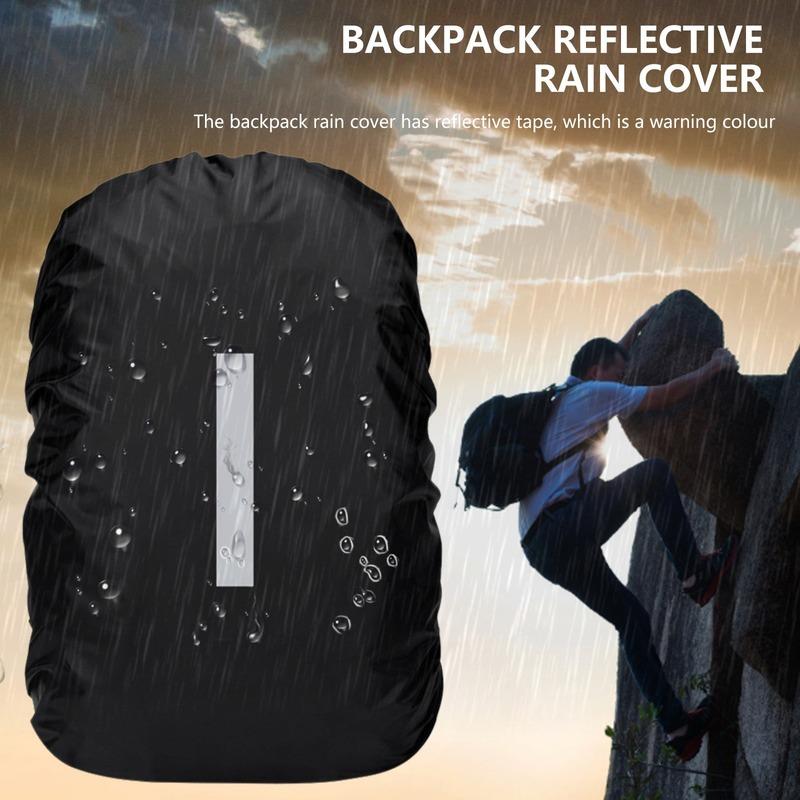 1Pc 65-75L Reflective Waterproof Backpack Rain Cover Outdoor Sport Night Cycling Safety Light Raincover Case Bag Camping Hiking