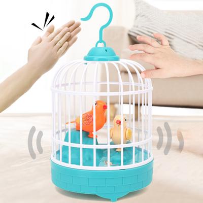 Brinquedo Gaiola de Pássaro para Crianças com Som Luz Asas que Batem Gancho Destacável Controle de Voz Engraçado Crianças Pequenas Educacional Modelo de Pássaro Simulador Brinquedo Meninos Meninas Presente