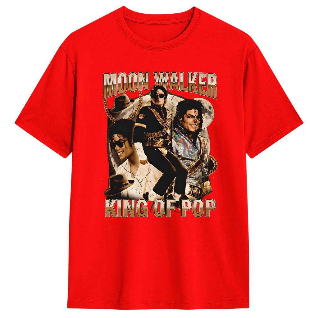 MMichael JJackson King Of Pop Cotton T Shirt For Unisexs Beach Vintage TShirts Fashion Tee Shirt Plus Size Pattern Tops