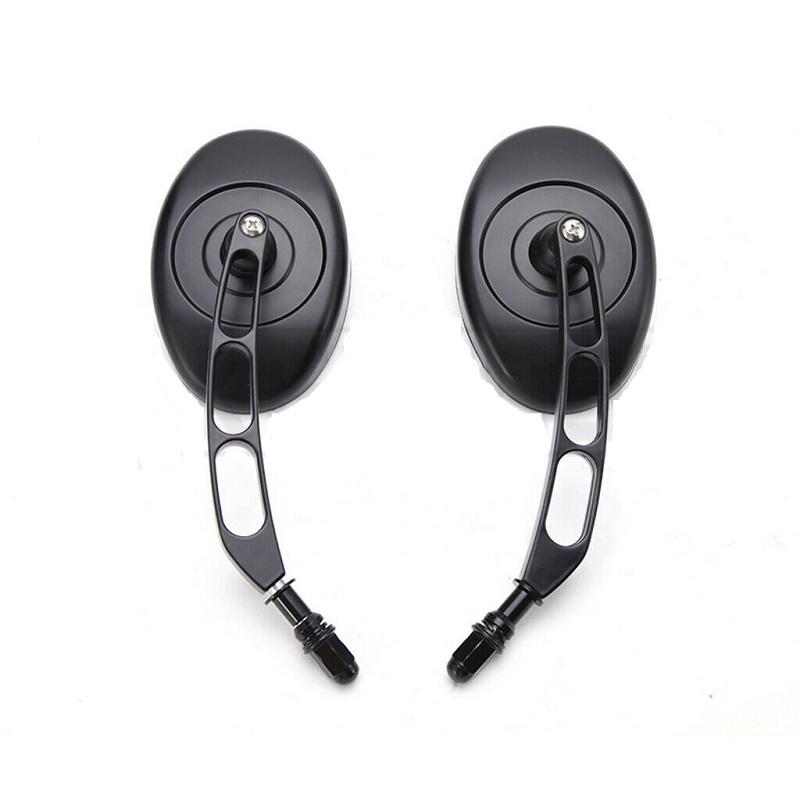 2Pcs Motorcycle Rear View Mirrors 10MM For Harley Davidson Road Glide King Sportster Black/Chrome