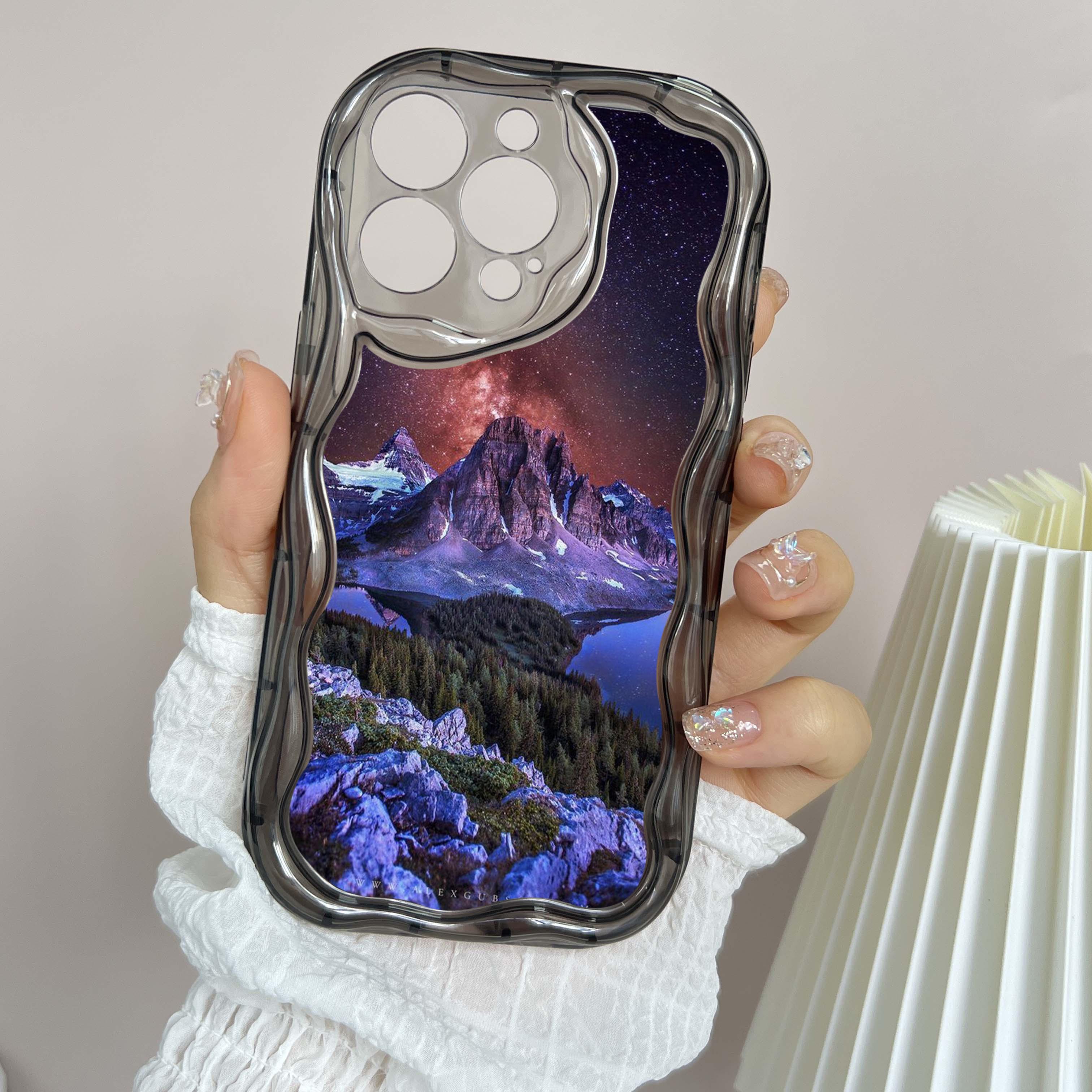 LZ25 Mountain Peak Forest Snow Clear мягкие волнистые чехлы для телефонов для iPhone 15 — фото 22