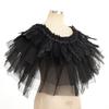 Multilayer Lace Feather Shawl Costume Props Collar Shoulder Wrap for Cosplay Party Carnival and Theme Party Dressingup