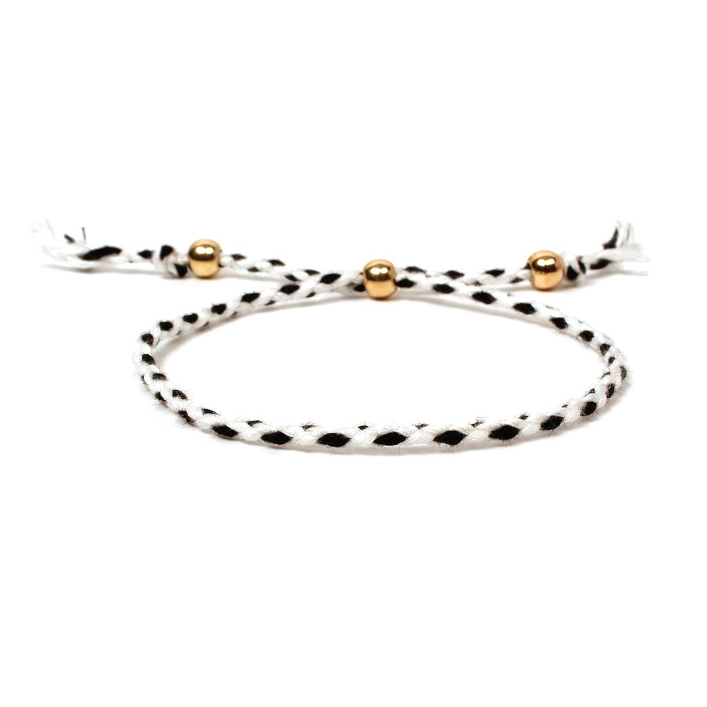 Heiß verkaufendes neues Armband mit goldenen Perlen, handgewebter Schmuck aus farbigem Faden