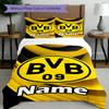 3pcs Duvet Cover Set (1*Duvet Cover + 2*Pillowcase, Without Core), Custom Name Borussia Dortmund Pattern Bedding Set, Home Bedroom Decor Gift