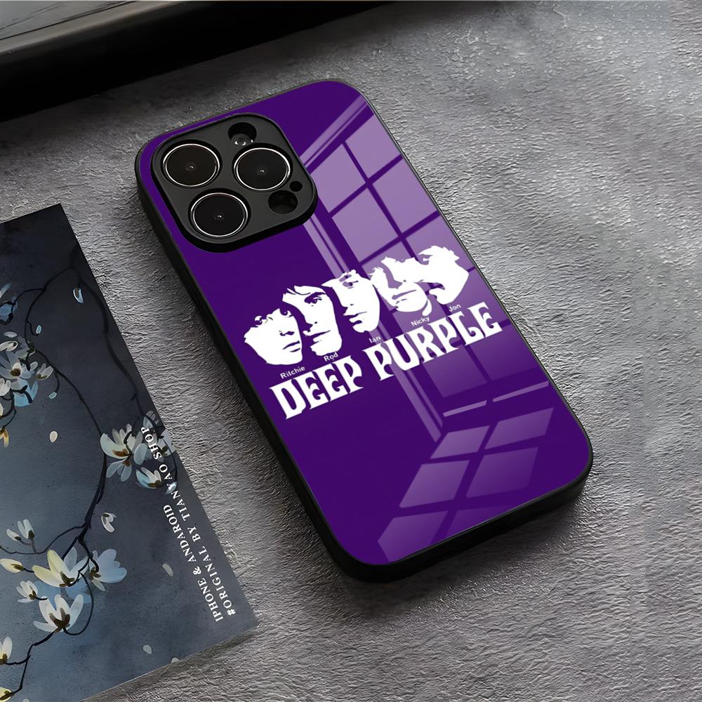 Band D-Deep P-Purple Phone Case For IPhone 17 Air 16 E Pro Max 15 14 13 Mini 12 Pro 11 Max Plus Black Glass Cover