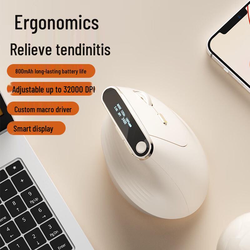 

B.O.W MD490L Ergonomic Vertical 3-Mode Wireless Rechargeable Mouse