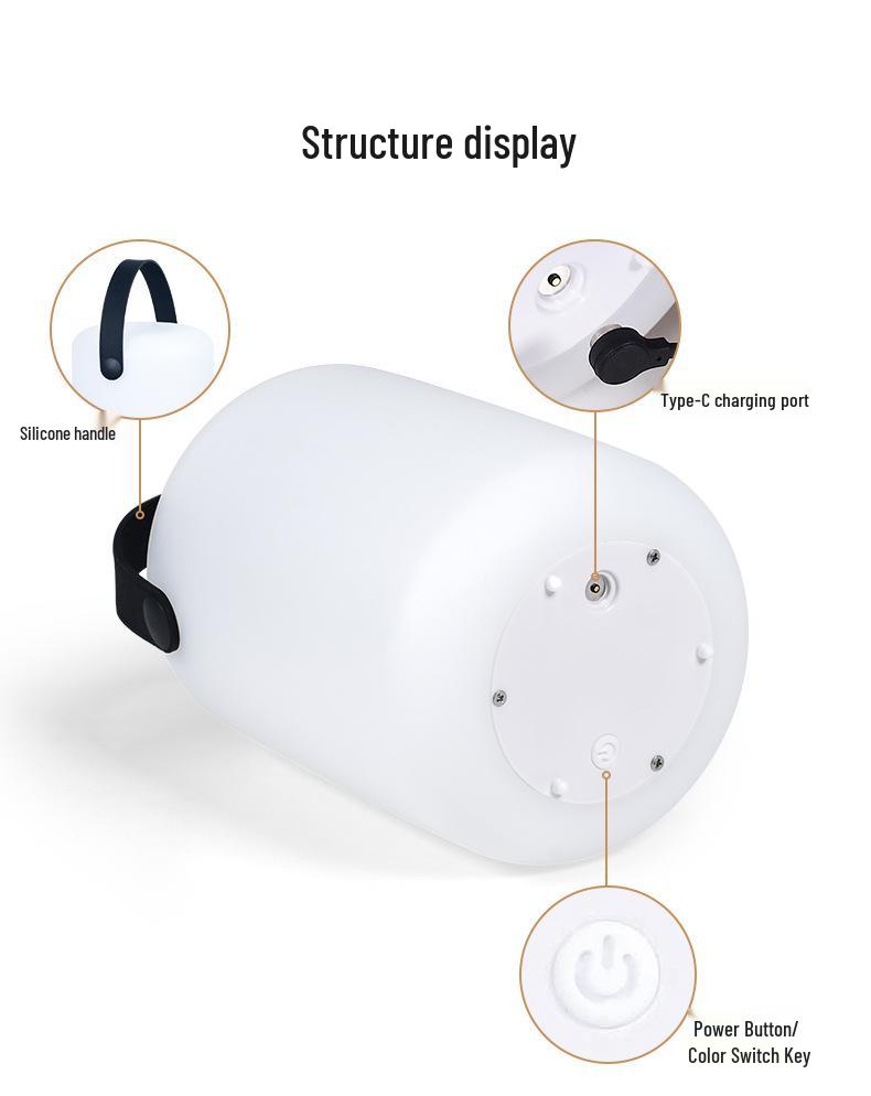 Colorful USB Rechargeable Bedside Lamp with Timer & Magnetic Base