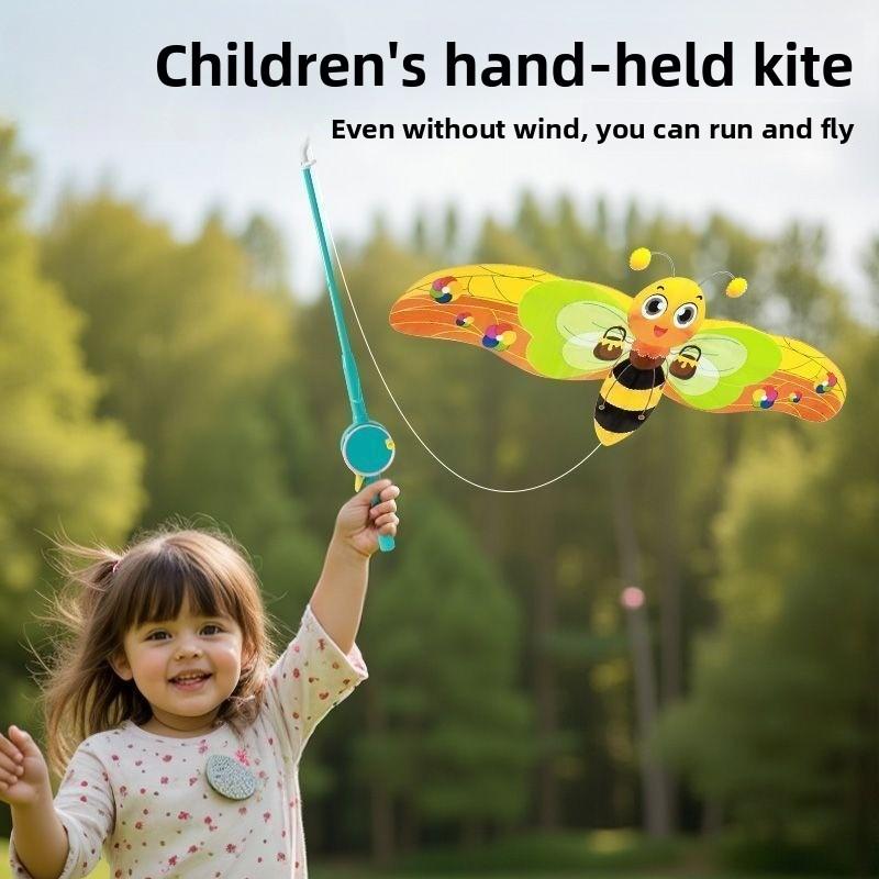 Fishing Rod Kite, Dynamic Mini Swallow and Butterfly Kite, Children Aged 3 To 6, Easy To Fly In A Light Breeze, Plastic Simulation Handheld Kite