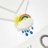 Blucome 2023 New Fashion Acrylic Rainbow White Cloud Pendant Brooch Ladies Exaggerated Cartoon Cute Badge Lapel Brooch Jewelry