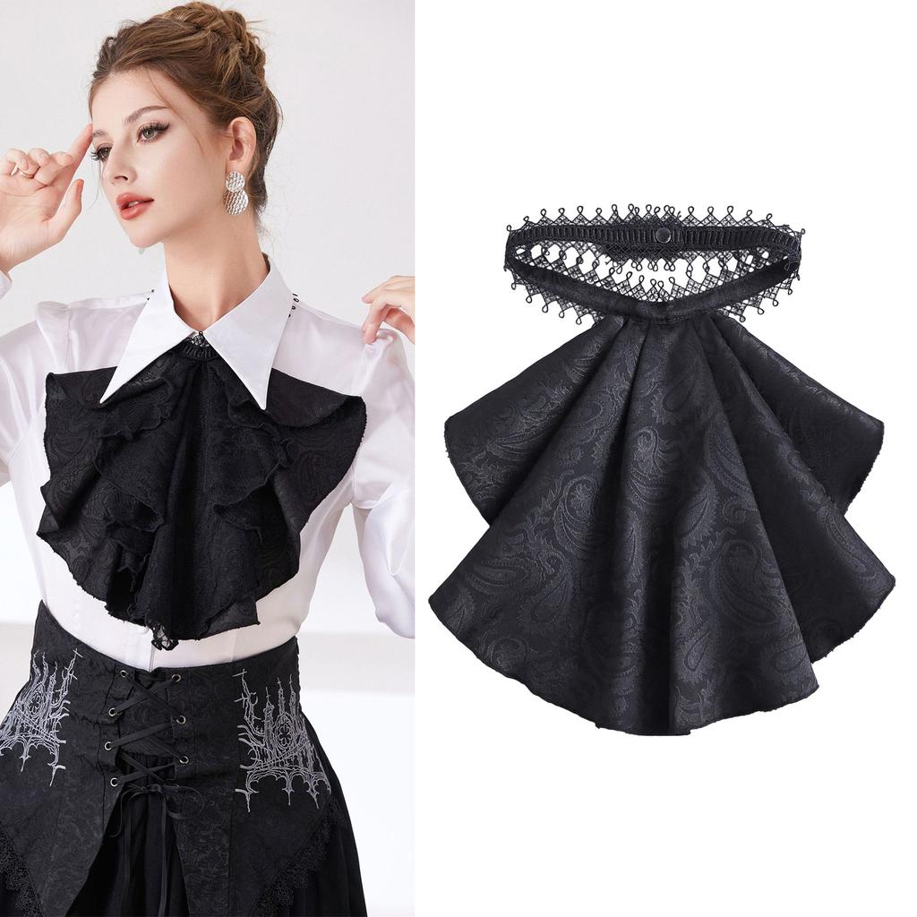 Multilayer Faux Collar Decorative Collar Lace Trim Drape Design Neckpiece Costume Accessory for Daily and Evening Party