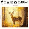 1pc Large Realistic Golden Brown Stag  Forest Tapestry  Elegant BeigeGolden Foliage Wall Hanging for Fall Parties Weddings