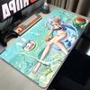 Antislip Gaming Desk Mat with Stitched Edges Cute Summer Bunny Girl Anime Design Large Mouse Pad for Home Office Use