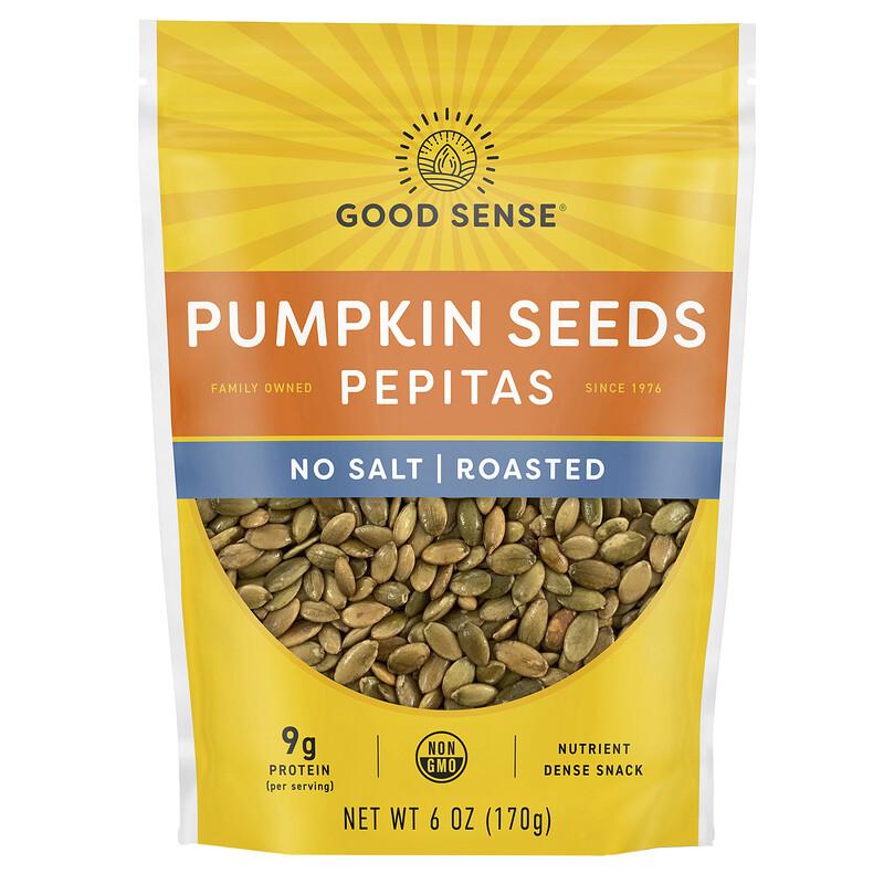 Pumpkin Seeds Pepitas, No Salt, Roasted, 6 oz (170 g)