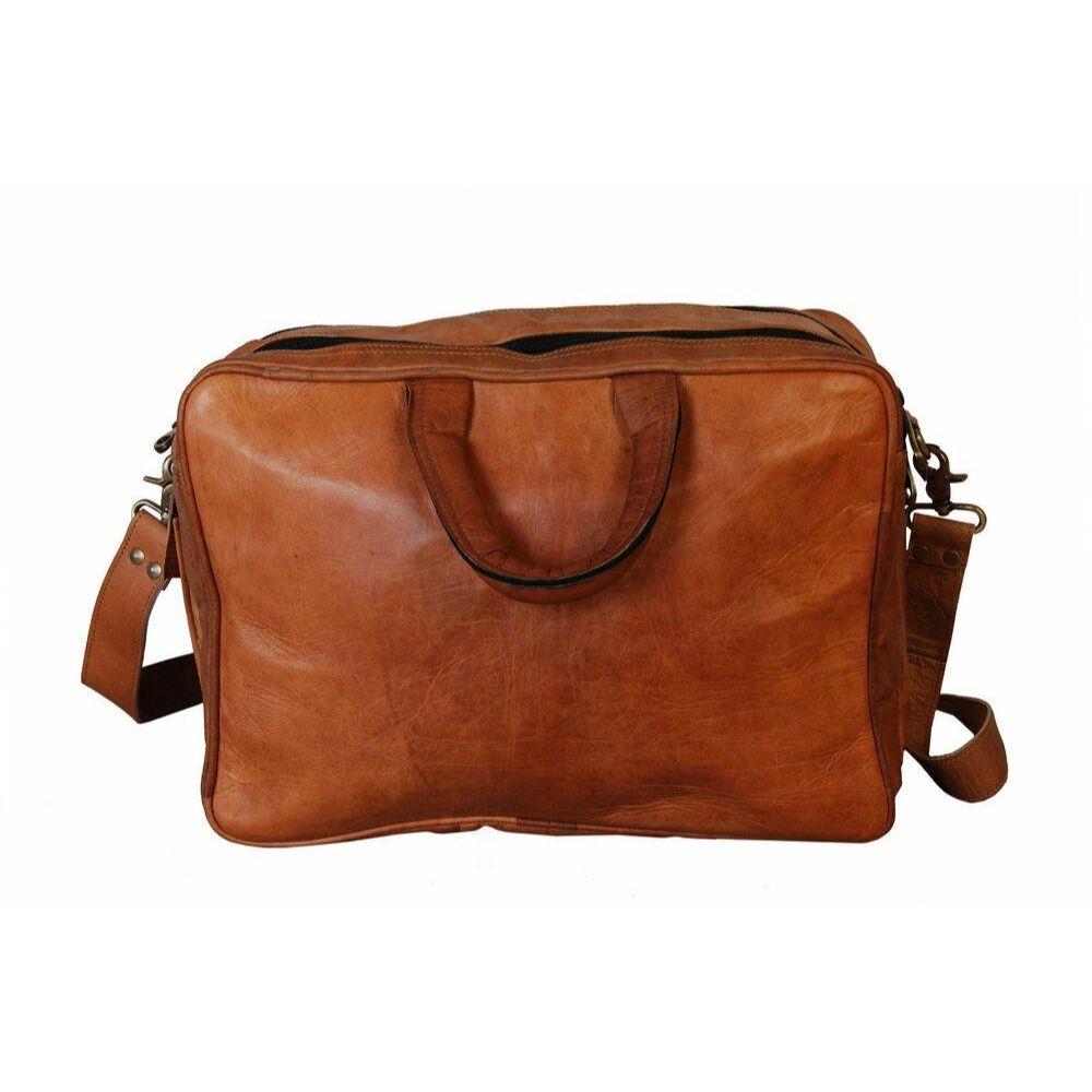 New Men's Genuine VintageLeather Messenger Laptop Briefcase Satchel Bag Brown