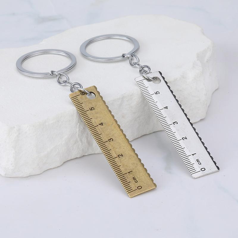 For Office And School Supplies (Anti-loss Measuring Ruler) Stainless Steel Mini Ruler With Keychain - Measuring Tool