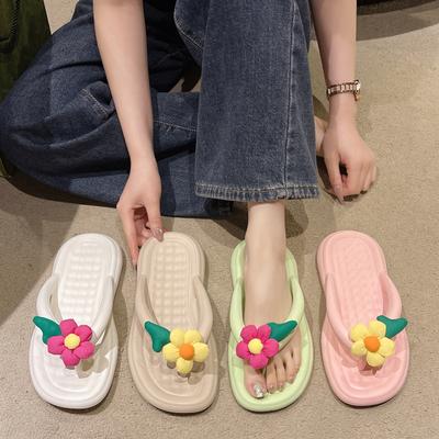 Fashion Cute Flower Flip-flops Female Summer Outside Fashion Non-slip Soft Beach Shoes Women Casual Versatile Flat Sandalias De Mujer