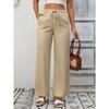 Independent Station Women's Solid Color Loose High Waist Wide Leg Cotton and Linen Trousers for Women