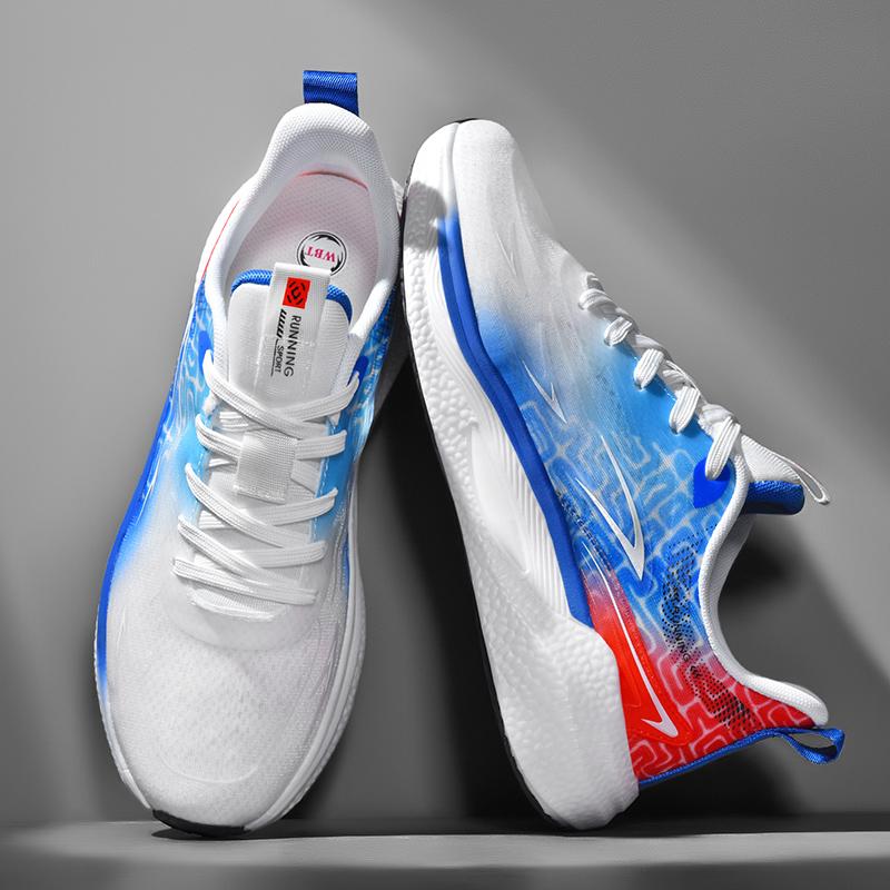 Men Running Shoes Mesh Breathable Outdoor Sports Flat Casual Comfortable Tennis Shoes Lace-up Trendy Sneakers for Man