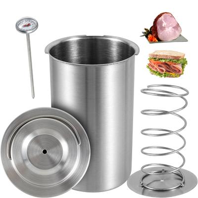 Mașină de făcut șuncă Mașină de presă pentru carne din oțel inoxidabil Matriță pentru presă de carne cu termometru pentru carne de porc, păsări de curte, accesorii de bucătărie