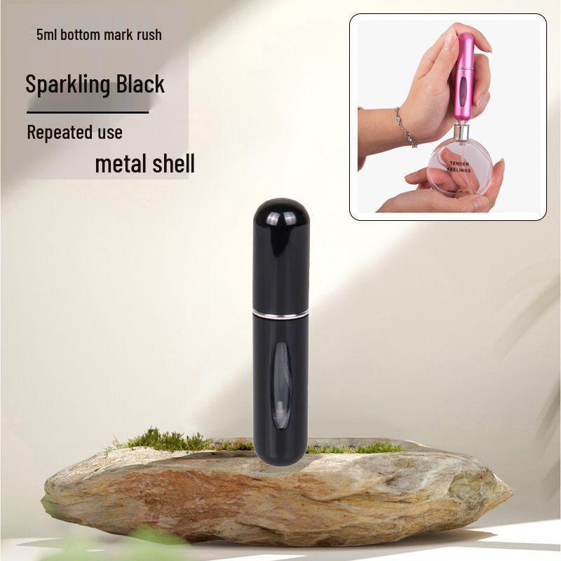 Refillable Press-Type Perfume Atomizer: Portable, High-End, Hydrating, Recyclable, Rotating Transparent Design